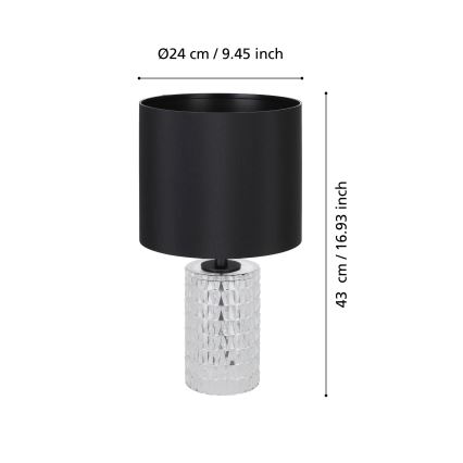 Eglo - Pöytävalaisin 1xE27/40W/230V musta