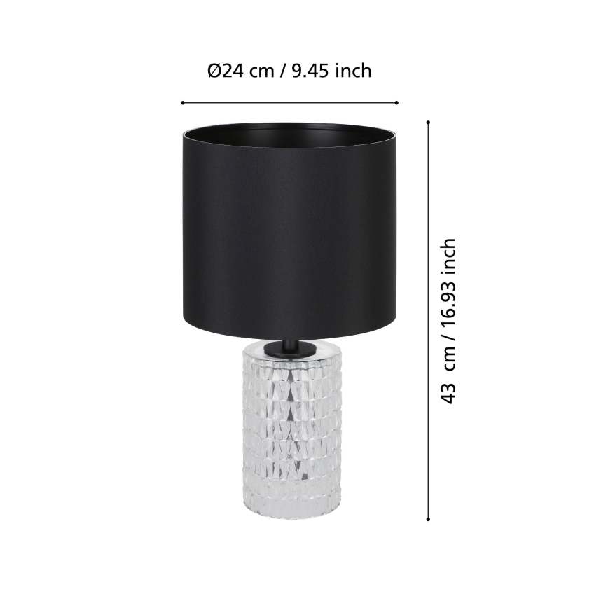 Eglo - Pöytävalaisin 1xE27/40W/230V musta