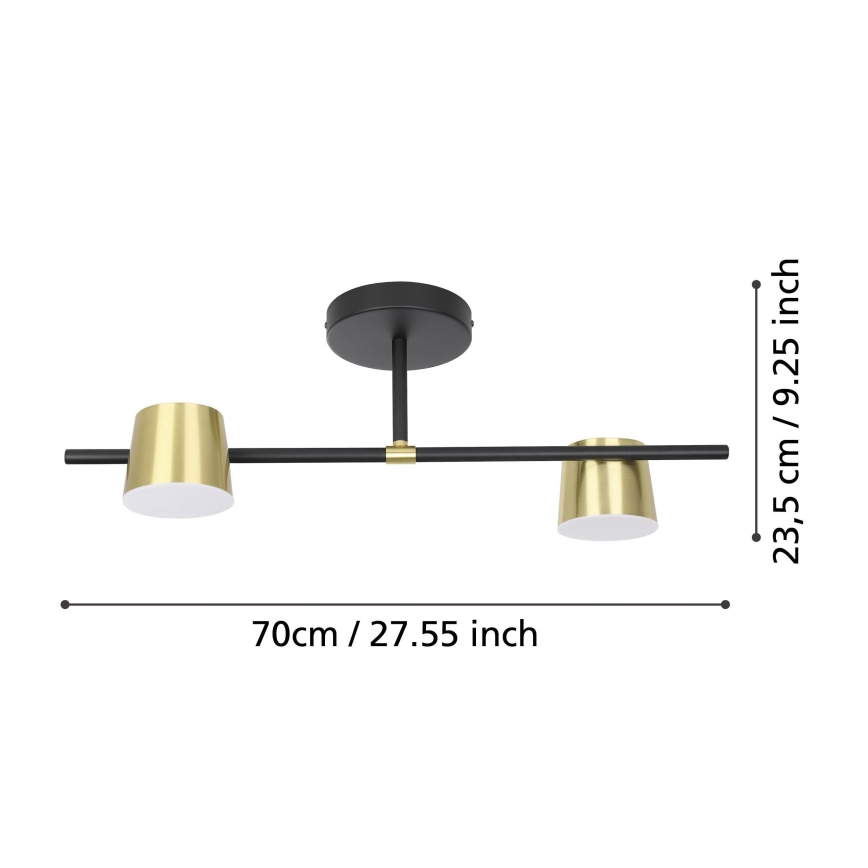 Eglo - Kiinteä LED-kattokruunu 2xGU10/4,6W/230V 3000K kulta