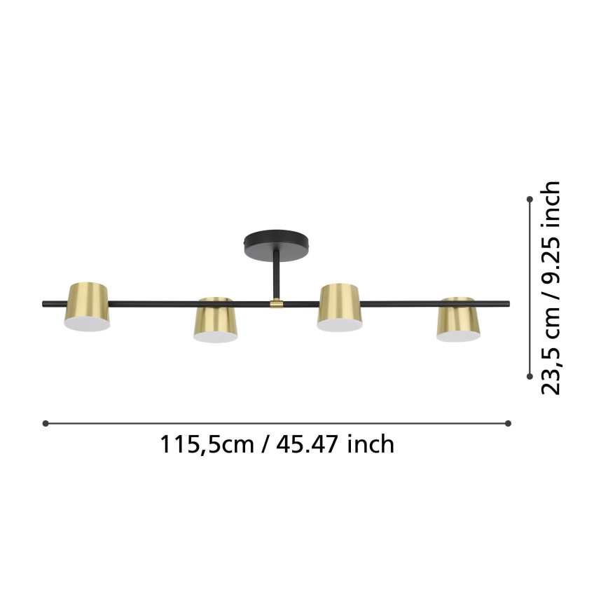 Eglo - Kiinteä LED-kattokruunu 4xGU10/4,6W/230V 3000K kulta