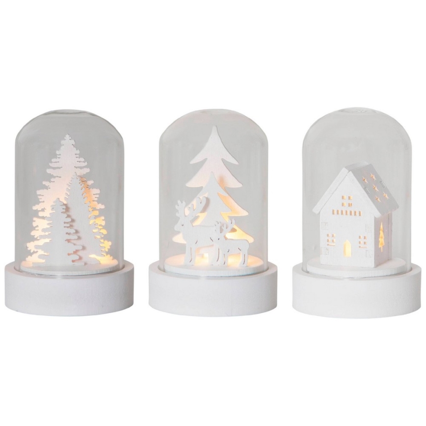 Eglo - SETTI 3x LED Joulukoriste 1xLED/0,06W/1xCR2032 valkoinen
