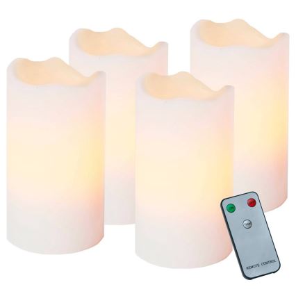 SETTI 4x LED-joulukoriste ADVENT 2xLED/0,18W/2xCR2032 + kaukosäädin