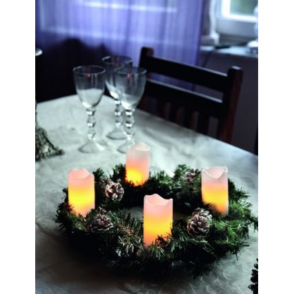 SETTI 4x LED-joulukoriste ADVENT 2xLED/0,18W/2xCR2032 + kaukosäädin