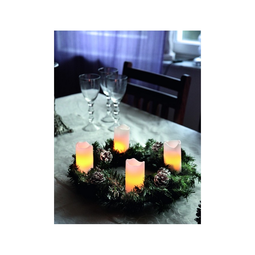 SETTI 4x LED-joulukoriste ADVENT 2xLED/0,18W/2xCR2032 + kaukosäädin