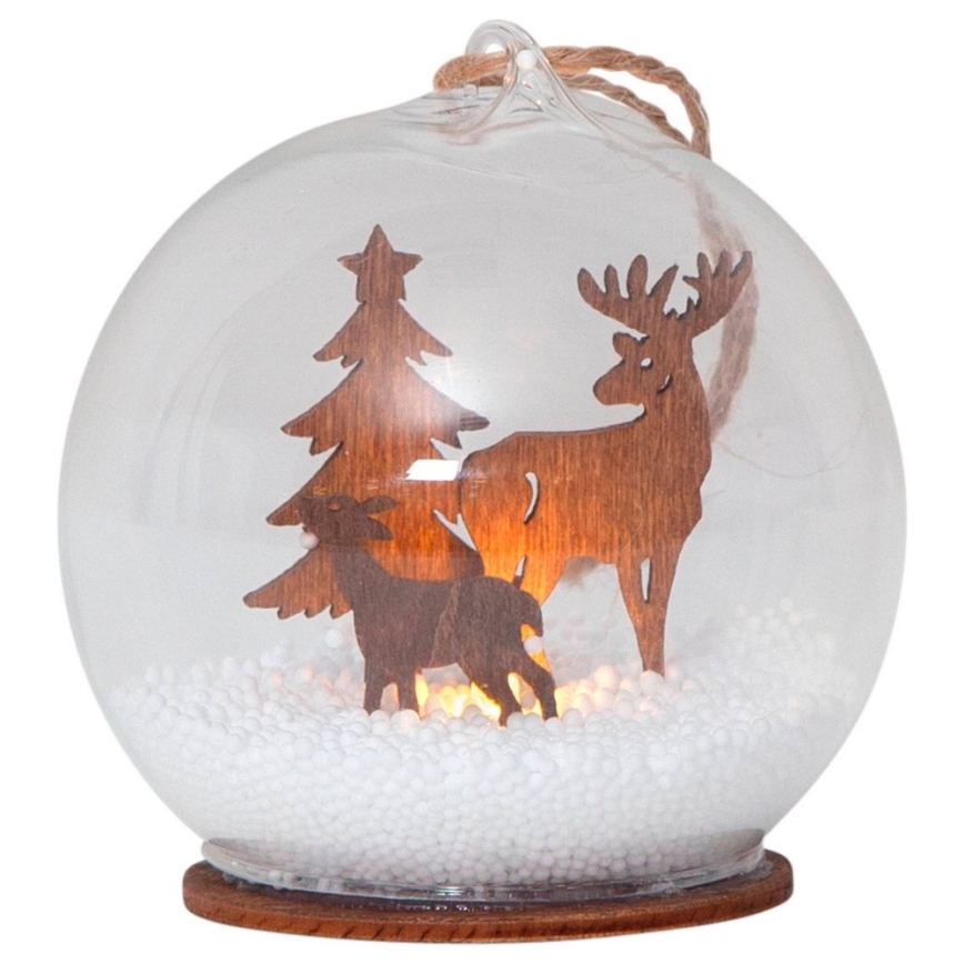 Eglo - LED-joulukoriste 1xLED/0,06W/1xCR2032 ruskea