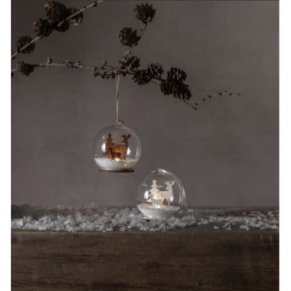 Eglo - LED-joulukoriste 1xLED/0,06W/1xCR2032 ruskea