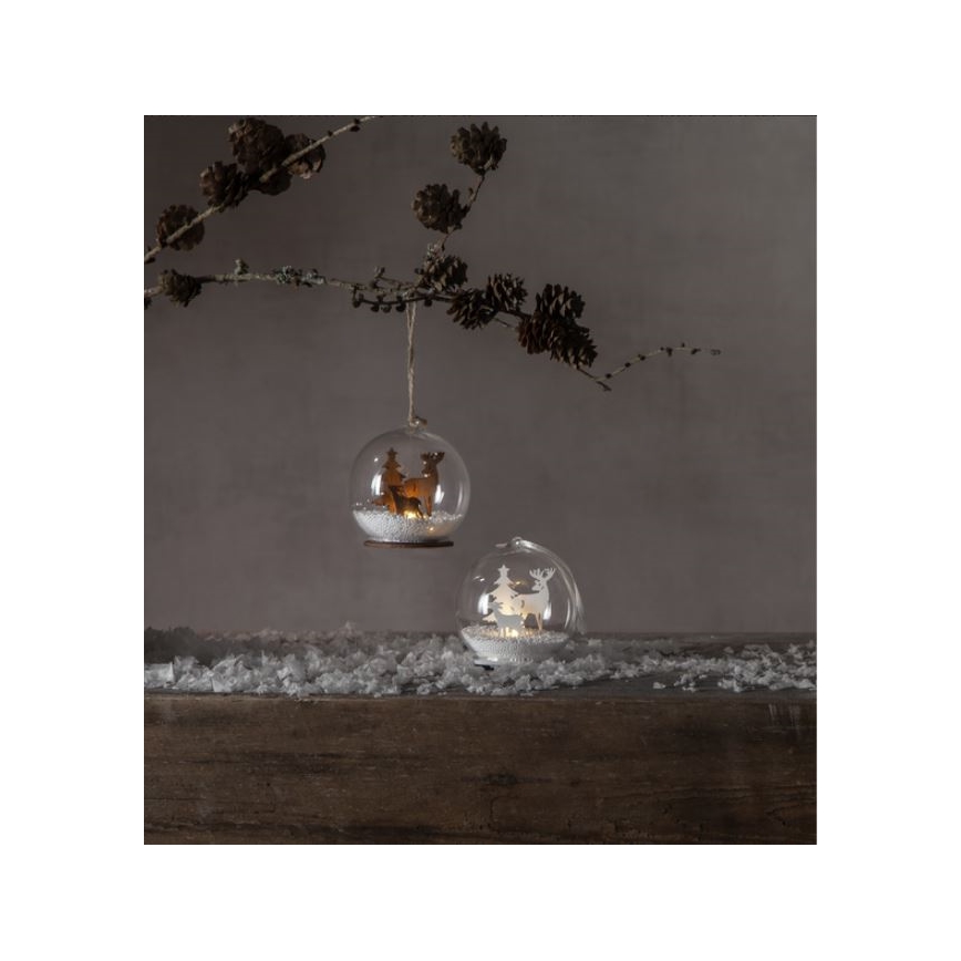 Eglo - LED-joulukoriste 1xLED/0,06W/1xCR2032 ruskea