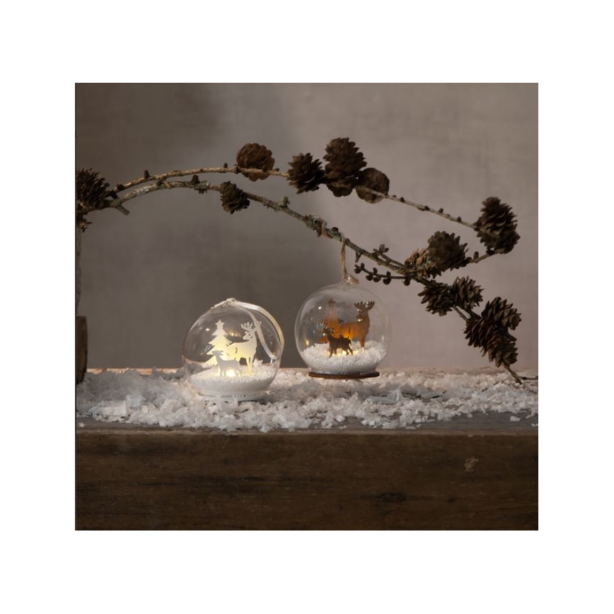 Eglo - LED-joulukoriste 1xLED/0,06W/1xCR2032 ruskea