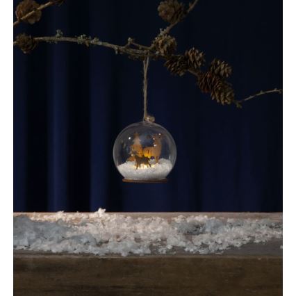 Eglo - LED-joulukoriste 1xLED/0,06W/1xCR2032 ruskea