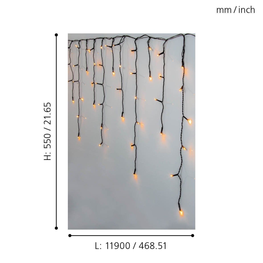 Eglo 410824 - LED-ulkojouluketju 480xLED/17x0,55m IP44 lämpimänvalkoinen
