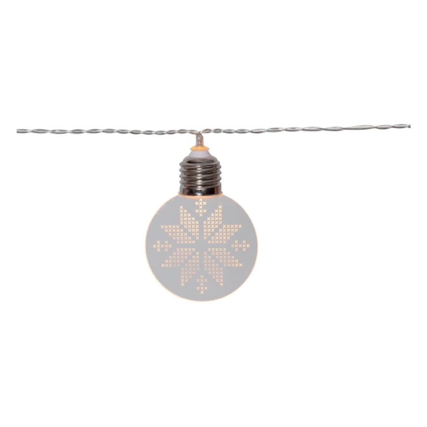 Eglo 411112 - LED-jouluketju ORNAMENT 10xLED/3xAA 2,4m lämpimänvalkoinen