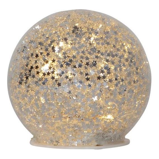Eglo 411345 - LED-joulukoriste STAR FALL 10xLED/2xAA halkaisija 10 cm hopea