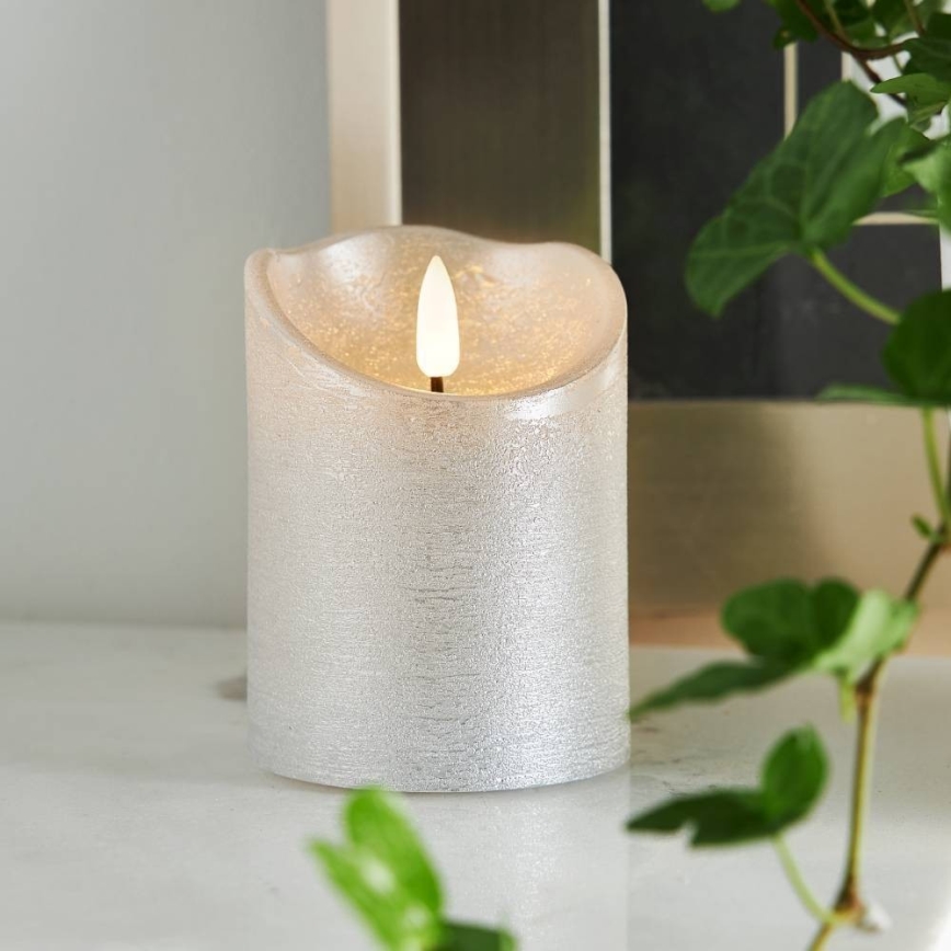 Eglo 411502 - LED Kynttilä FLAMME RUSTIC LED/2xAA hopea