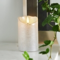 Eglo 411503 - LED-kynttilä FLAMME RUSTIC LED/2xAA hopea