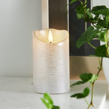 Eglo 411503 - LED-kynttilä FLAMME RUSTIC LED/2xAA hopea