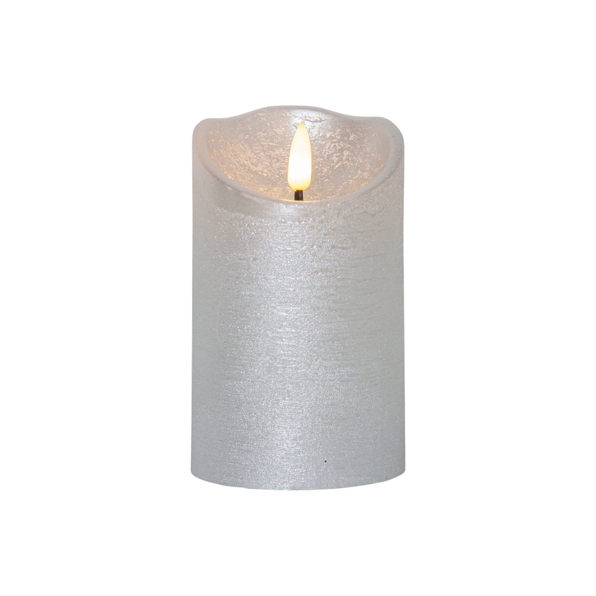 Eglo 411503 - LED-kynttilä FLAMME RUSTIC LED/2xAA hopea