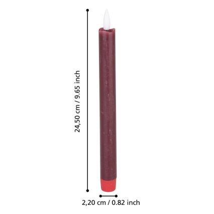 Eglo - SETTI 2x LED Kynttilä LED/1xAAA 24,5 cm punainen