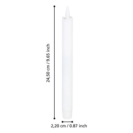 Eglo - SETTI 2x LED Kynttilä LED/1xAAA 24,5 cm valkoinen