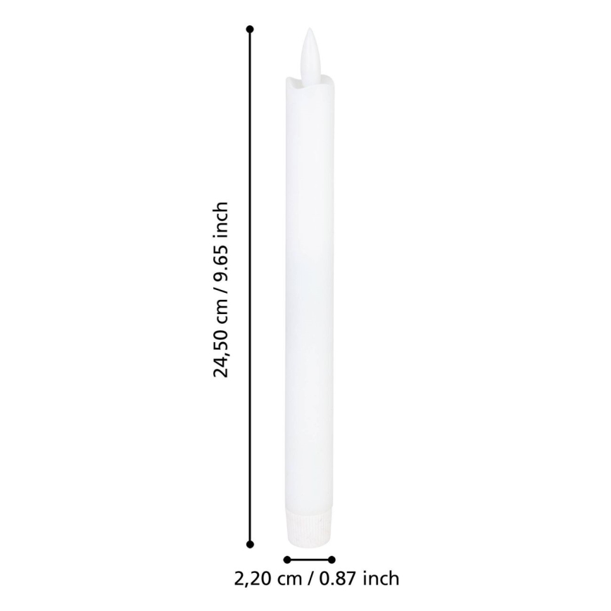 Eglo - SETTI 2x LED Kynttilä LED/1xAAA 24,5 cm valkoinen