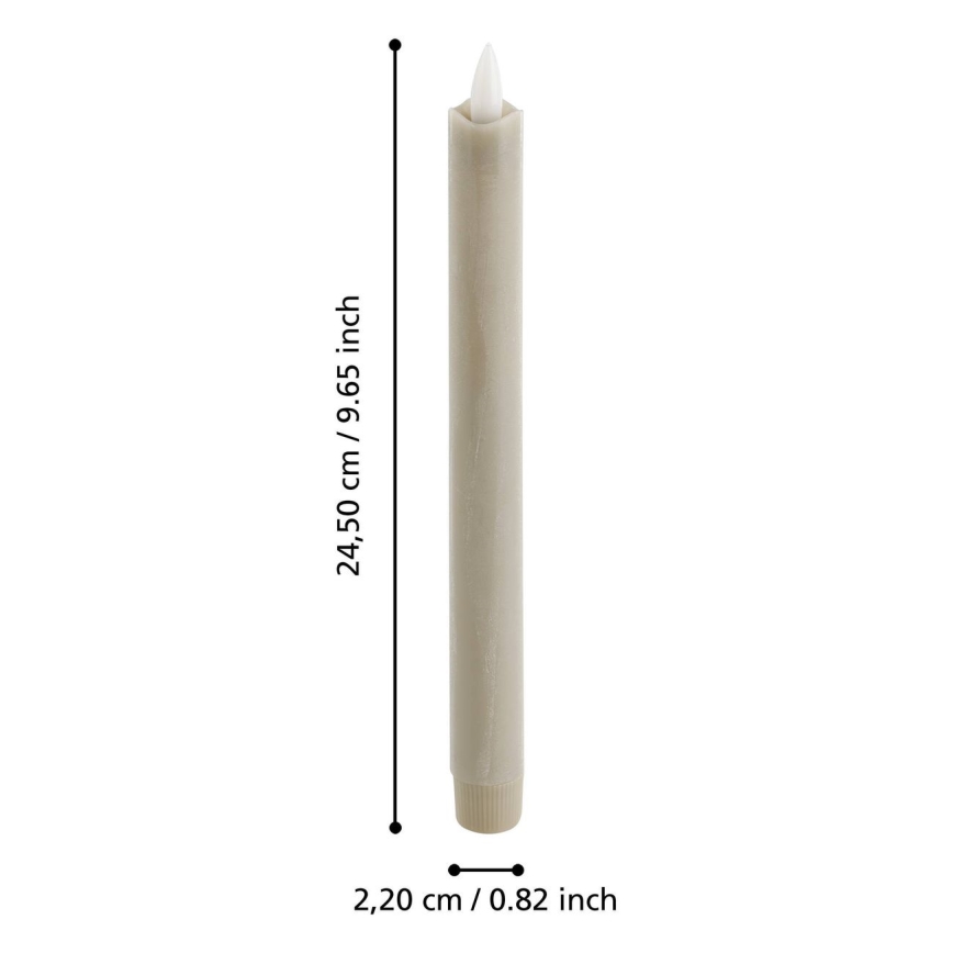 Eglo - SETTI 2x LED Kynttilä LED/1xAAA 24,5 cm beige