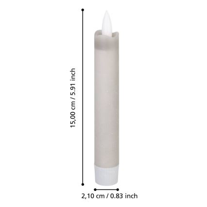 Eglo 422223 - SETTI 2x LED-kynttilä ANTANABE LED/1xAAA 15 cm harmaa