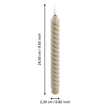 Eglo - SETTI 2x LED Kynttilä LED/1xAAA 24,5 cm beige