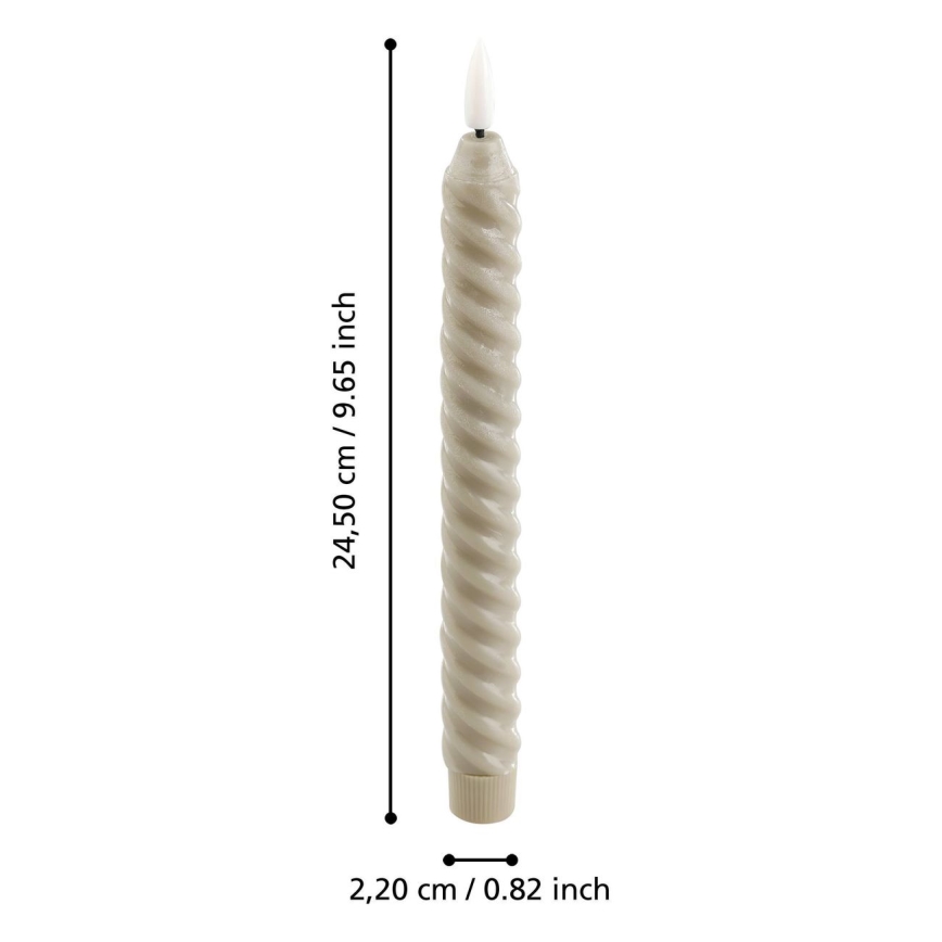 Eglo - SETTI 2x LED Kynttilä LED/1xAAA 24,5 cm beige