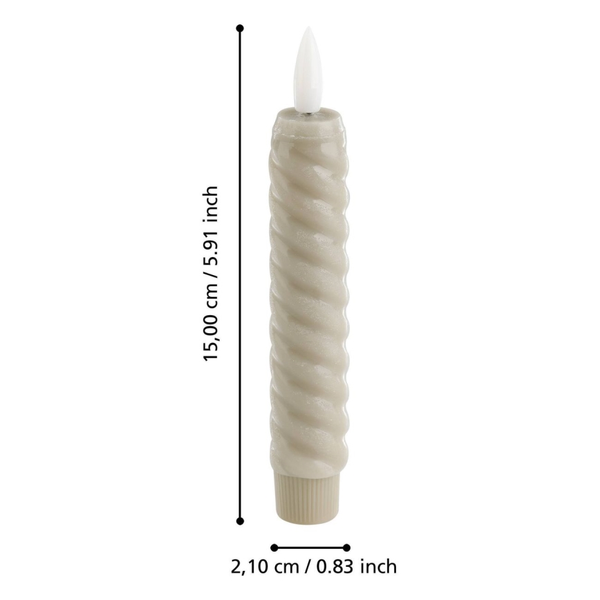 Eglo - SETTI 2x LED Kynttilä LED/1xAAA 15 cm beige