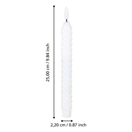 Eglo - SETTI 2x LED Kynttilä LED/1xAAA 25 cm valkoinen