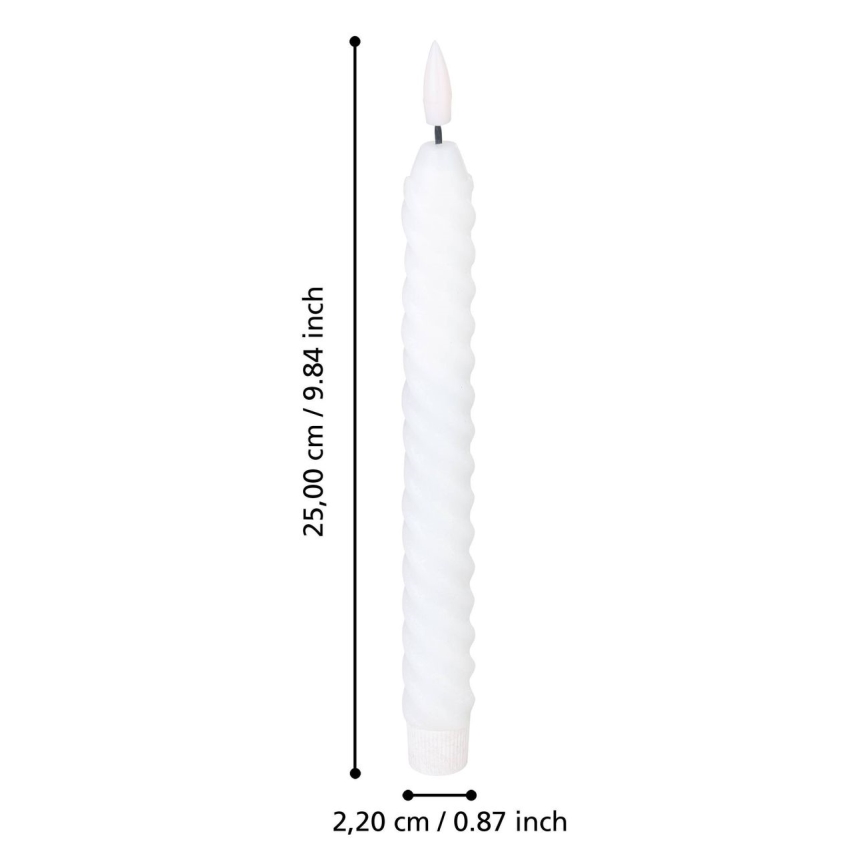 Eglo - SETTI 2x LED Kynttilä LED/1xAAA 25 cm valkoinen