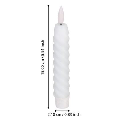 Eglo - SETTI 2x LED Kynttilä LED/1xAAA 15 cm valkoinen