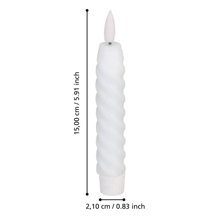 Eglo - SETTI 2x LED Kynttilä LED/1xAAA 15 cm valkoinen