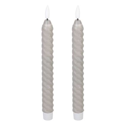 Eglo - SETTI 2x LED Kynttilä LED/1xAAA 25 cm harmaa