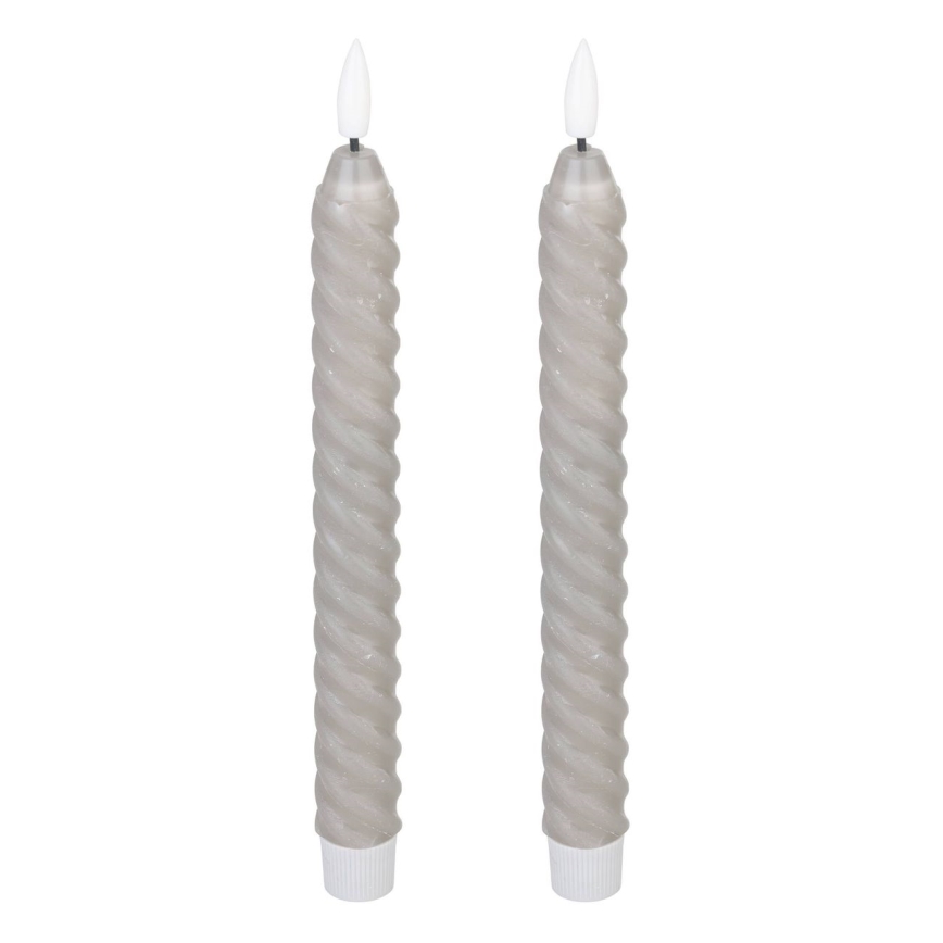 Eglo - SETTI 2x LED Kynttilä LED/1xAAA 25 cm harmaa