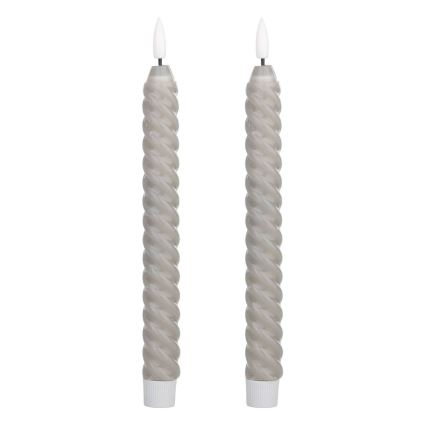 Eglo - SETTI 2x LED Kynttilä LED/1xAAA 25 cm harmaa