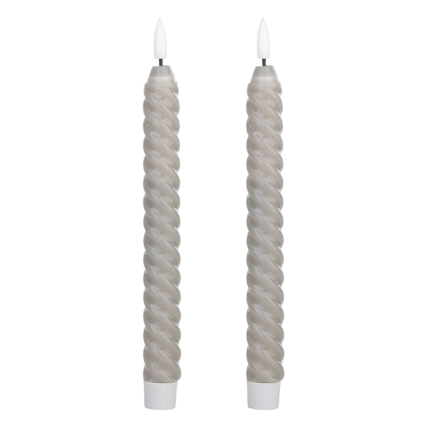 Eglo - SETTI 2x LED Kynttilä LED/1xAAA 25 cm harmaa