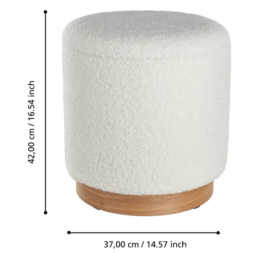 Eglo - SETTI 2x Tabouret halkaisija 30,5/37 cm valkoinen