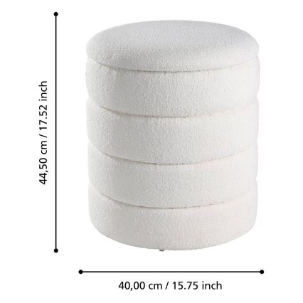 Eglo - SETTI 2x Tabouret halkaisija 33,5/40 cm valkoinen