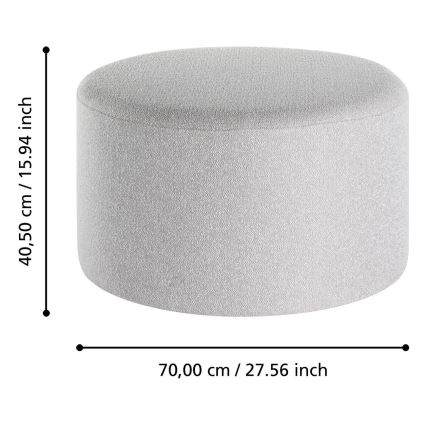 Eglo - SETTI 2x Tabouret halkaisija 45,5/70 cm harmaa