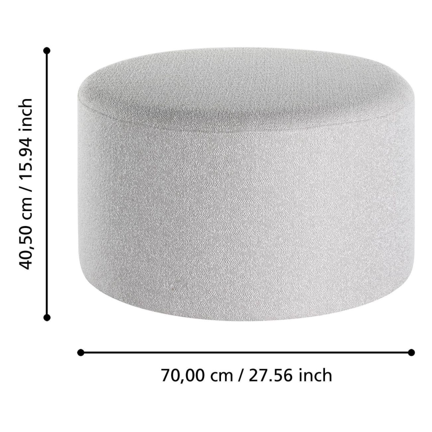 Eglo - SETTI 2x Tabouret halkaisija 45,5/70 cm harmaa