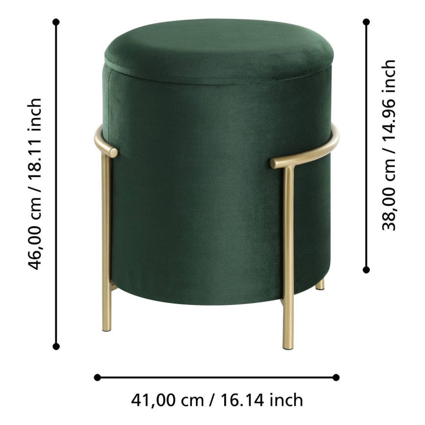 Eglo - Tabouret 46x41 cm vihreä/kulta
