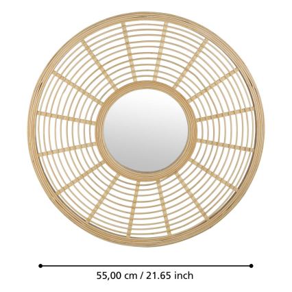 Eglo - Seinäpeili halkaisija 55 cm bambu