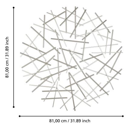 Eglo -  Seinäkoriste halkaisija 81 cm mattakromi