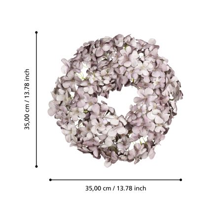 Eglo - Keinotekoinen kukkaseppele halkaisija 35 cm violetti