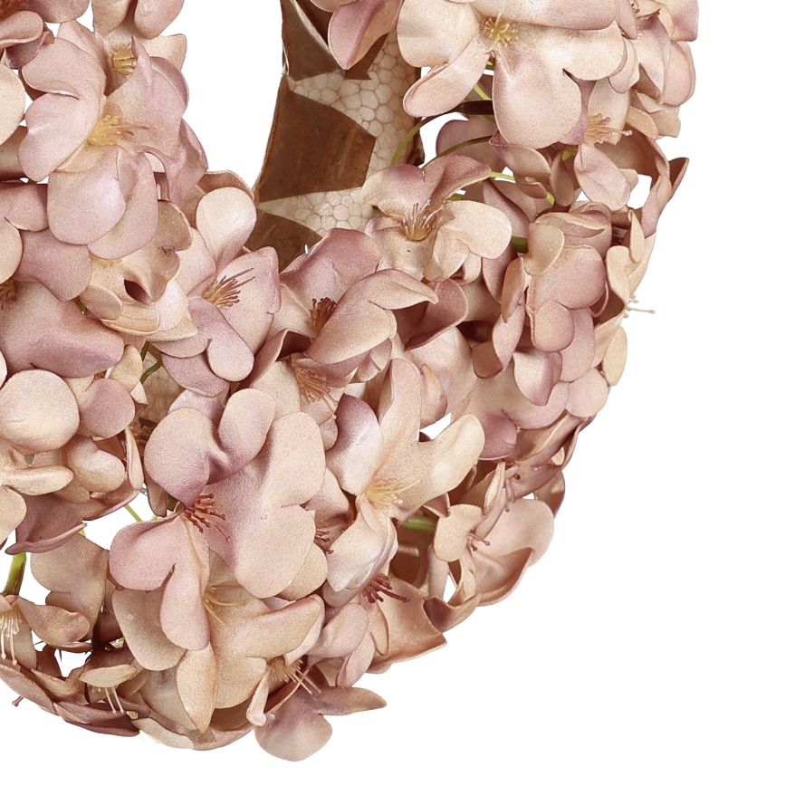 Eglo - Keinotekoinen kukkaseppele halkaisija 35 cm vaaleanpunainen