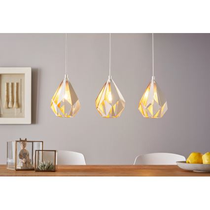 Eglo 43002 - Kattokruunu narulla CARLTON 3xE27/60W/230V