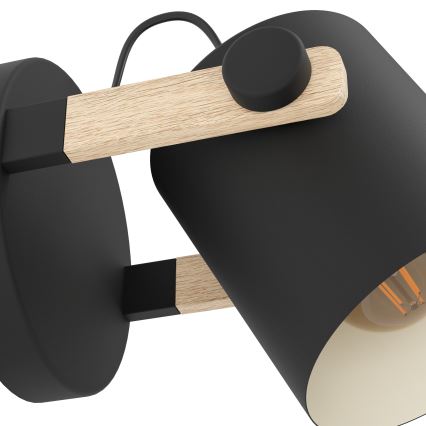 Eglo 43046 - Seinävalaisin HORNWOOD 1xE27/28W/230V