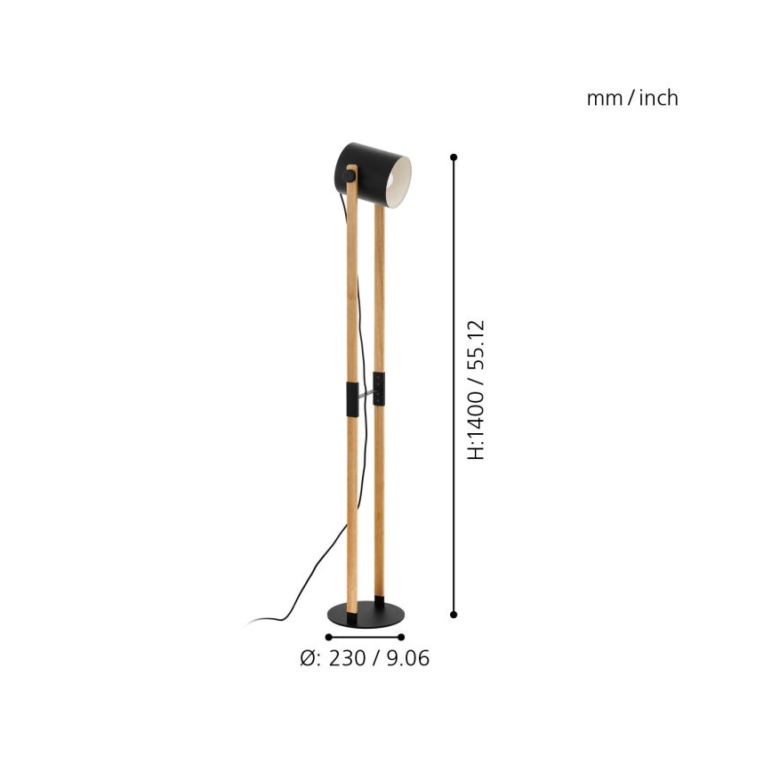 Eglo 43048 - Lattialamppu HORNWOOD 1xE27/28W/230V