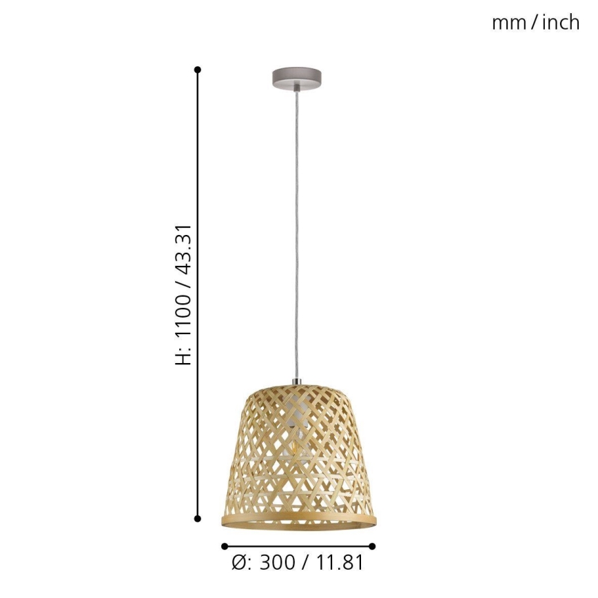 Eglo 43113 - Kattokruunu narulla KIRKCOLM 1xE27/60W/230V