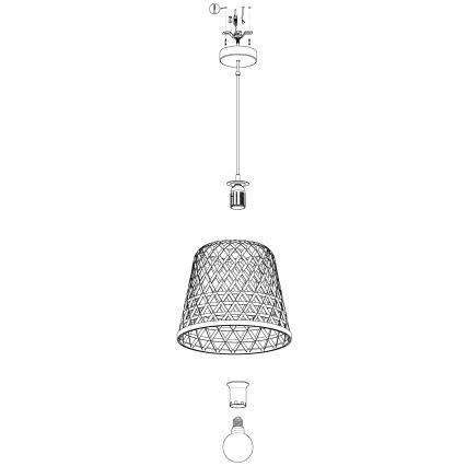 Eglo 43113 - Kattokruunu narulla KIRKCOLM 1xE27/60W/230V